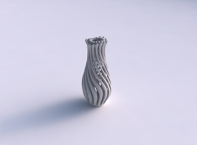 Vase slim twisted with muscle structure and soft tips wavy top