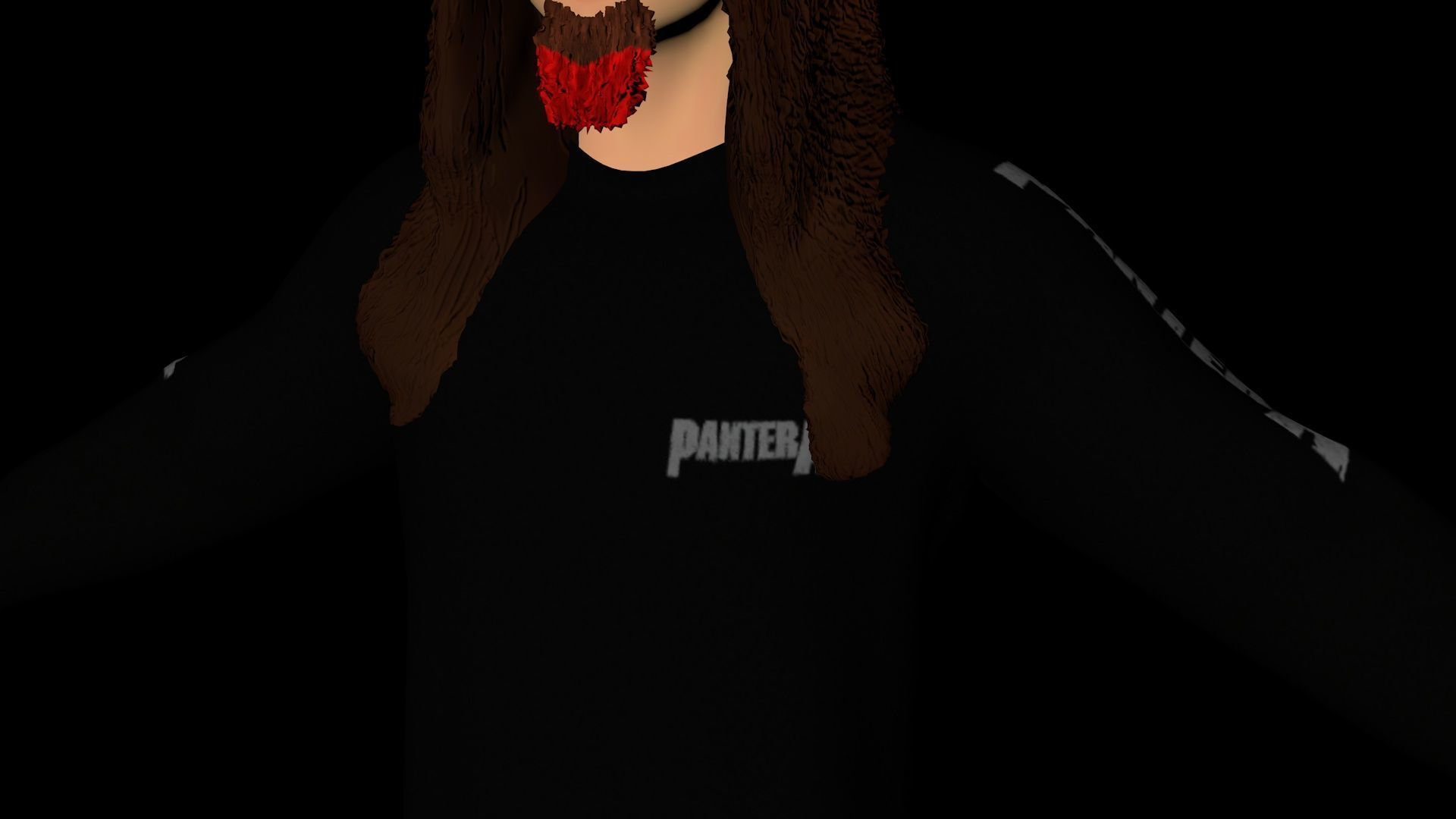 Pantera guitarist Darrell Dimebag 3d AVATAR Low-poly 3D model_1