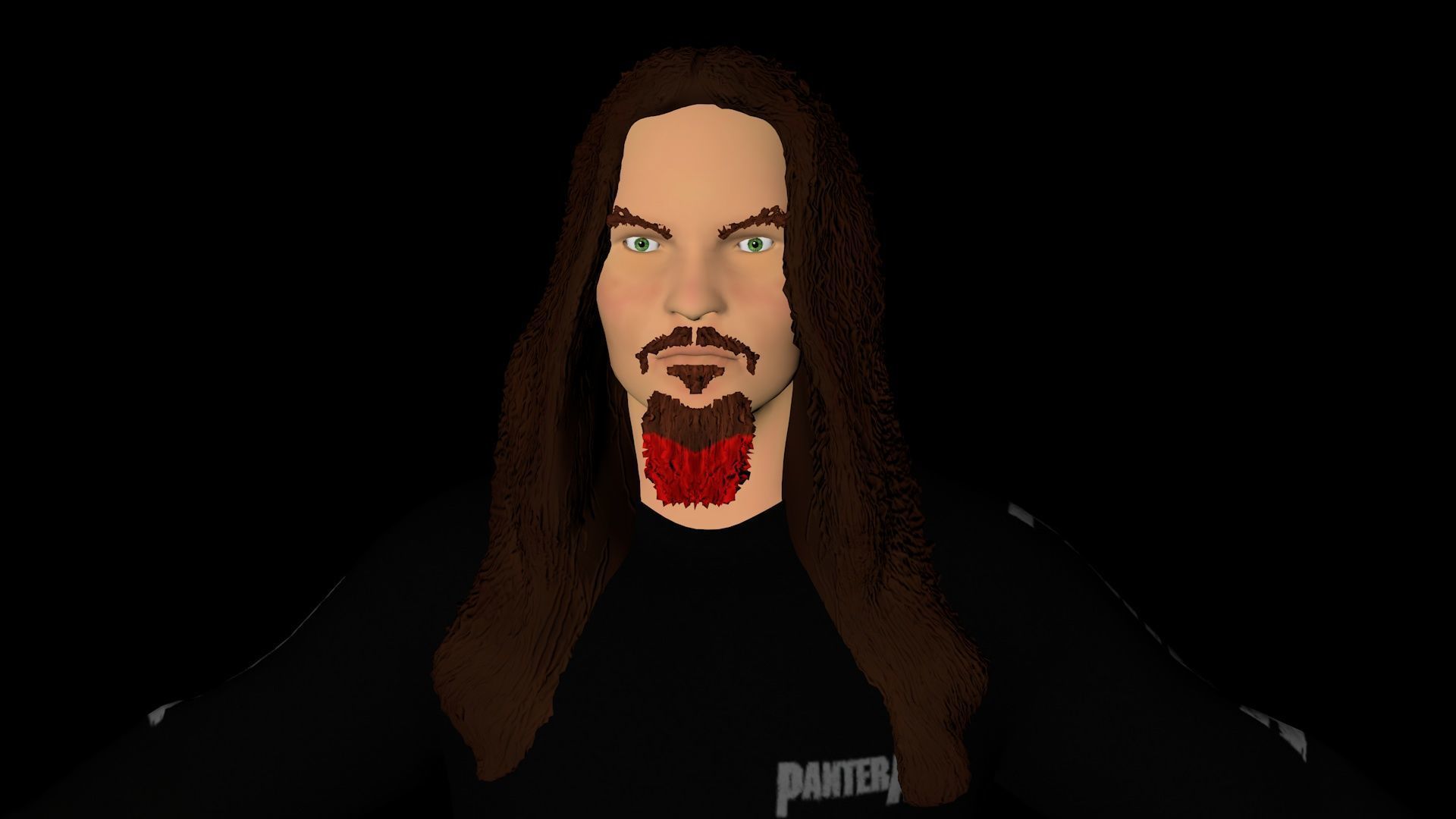 Pantera guitarist Darrell Dimebag 3d AVATAR Low-poly 3D model_4