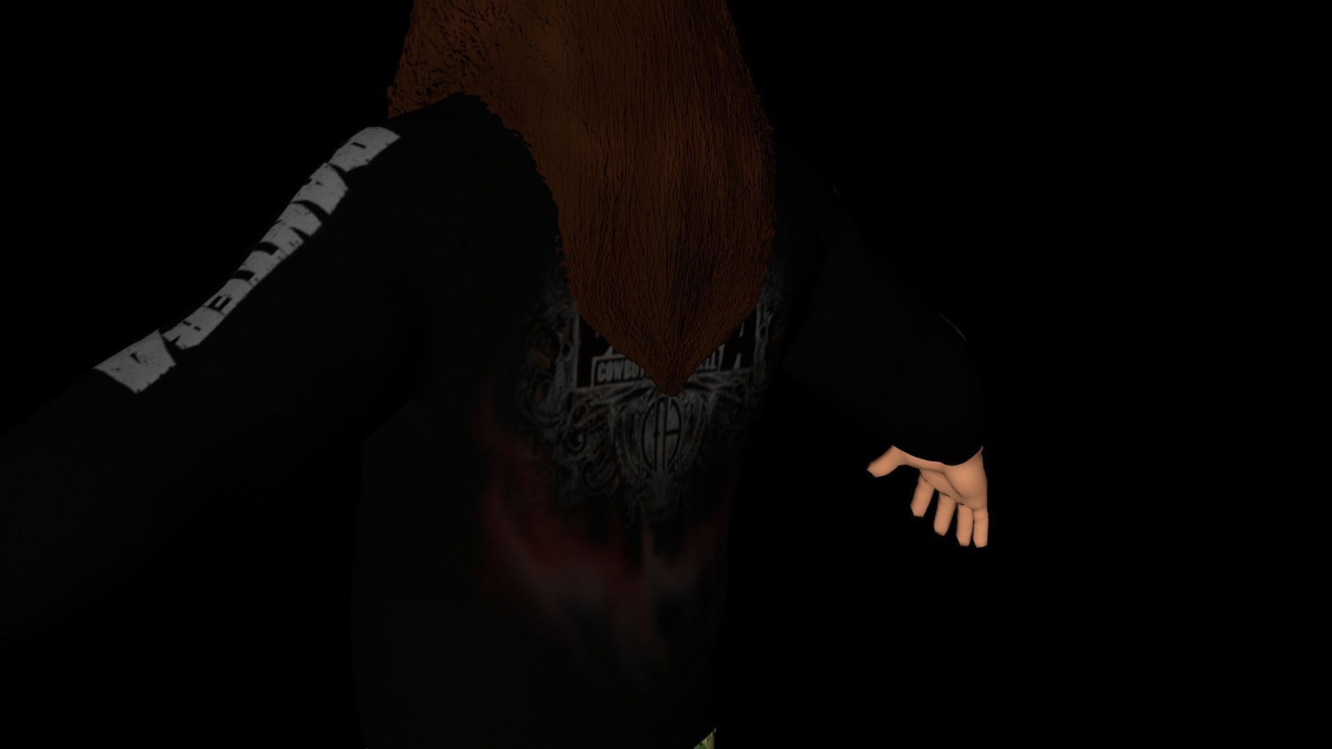 Pantera guitarist Darrell Dimebag 3d AVATAR Low-poly 3D model_2