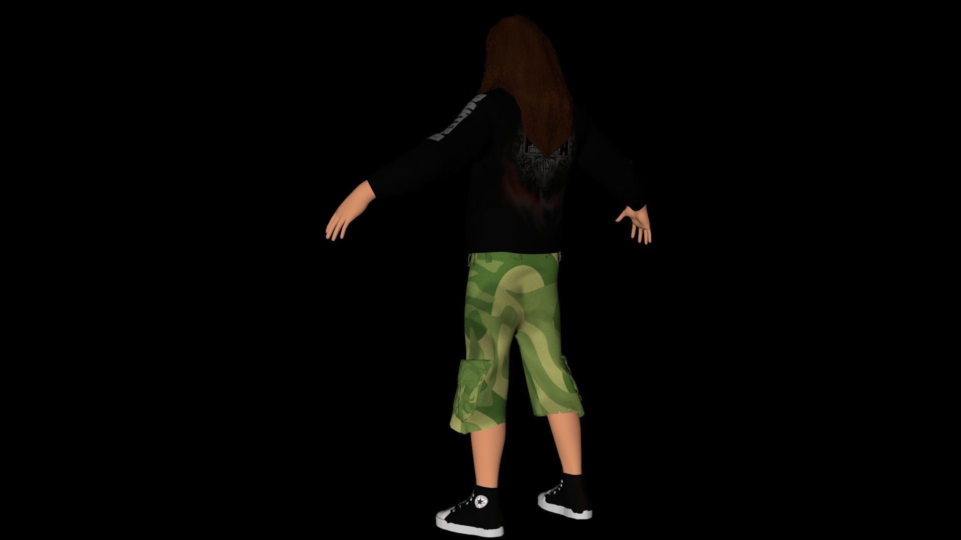 Pantera guitarist Darrell Dimebag 3d AVATAR Low-poly 3D model_3