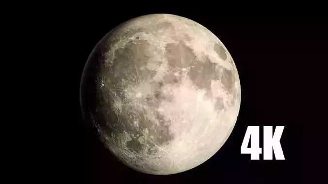 Realistic Moon 4K textures Low-poly 3D model