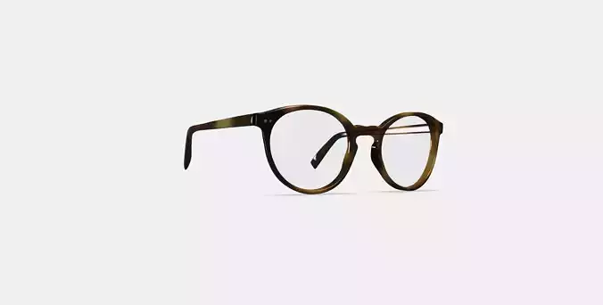 Bromley Eyeglasses in Black Walnut Low-poly 3D model