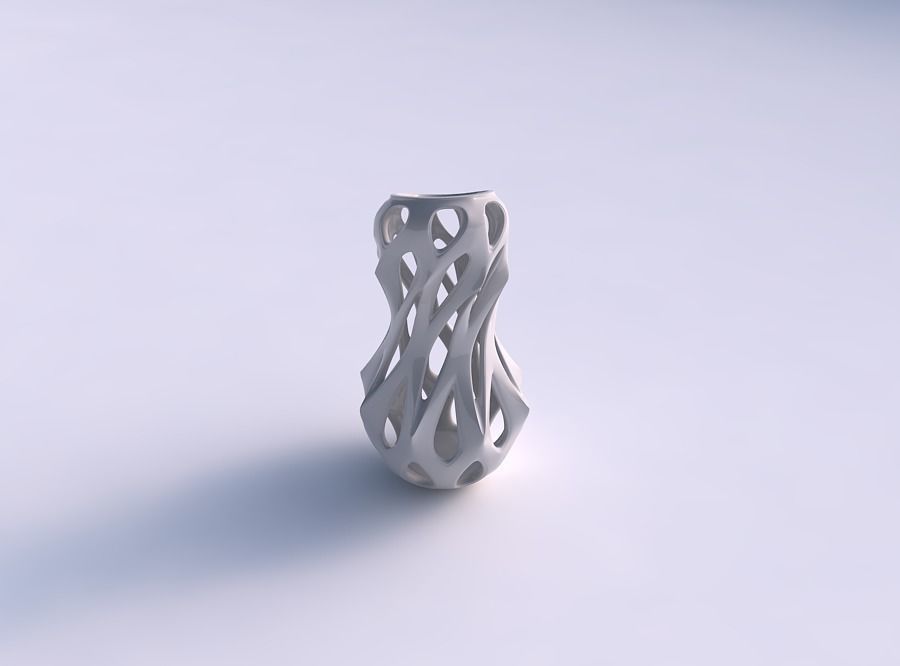 Vase slim with smooth cuts and shapr edges eccentric 3D print model_0