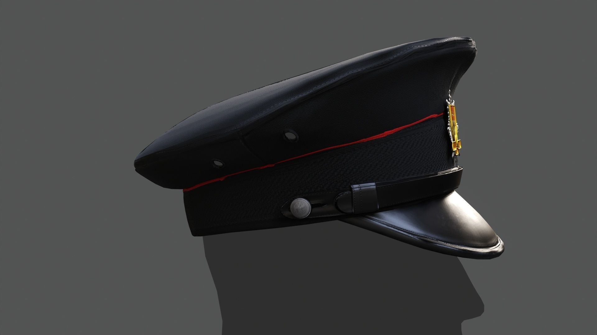 London Fire Brigade Flat Cap 3D Model - Authentic Design  Low-poly 3D model_5