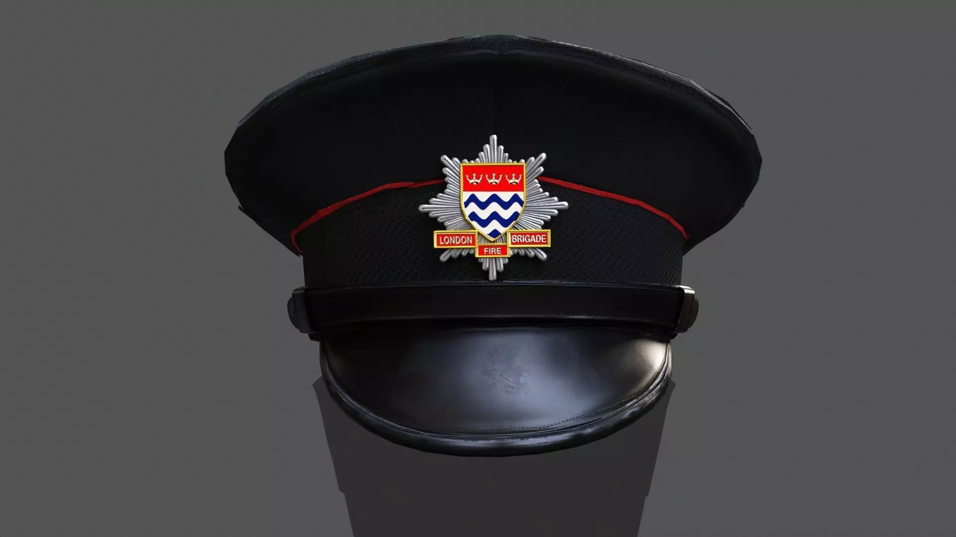 London Fire Brigade Flat Cap 3D Model - Authentic Design  Low-poly 3D model_0