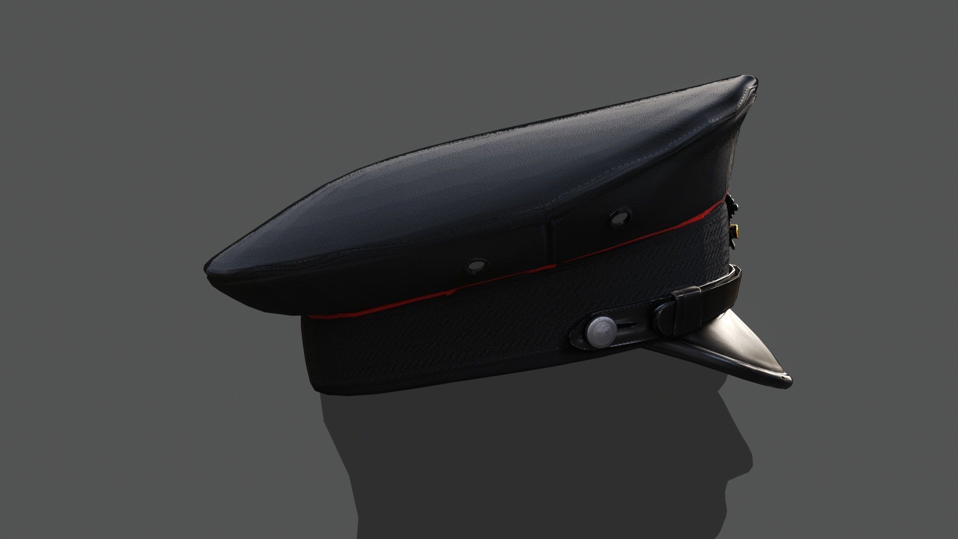 London Fire Brigade Flat Cap 3D Model - Authentic Design  Low-poly 3D model_6