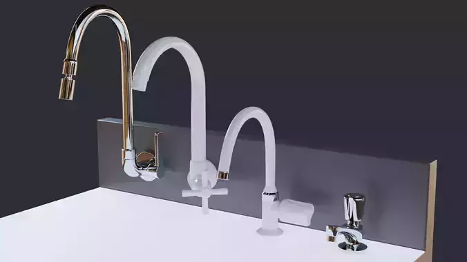 A Set of Common Faucets 3D model