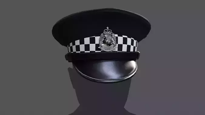 cotland Police Flat Cap 3D Model 4K PBR Textures GameReady Low-poly 3D model