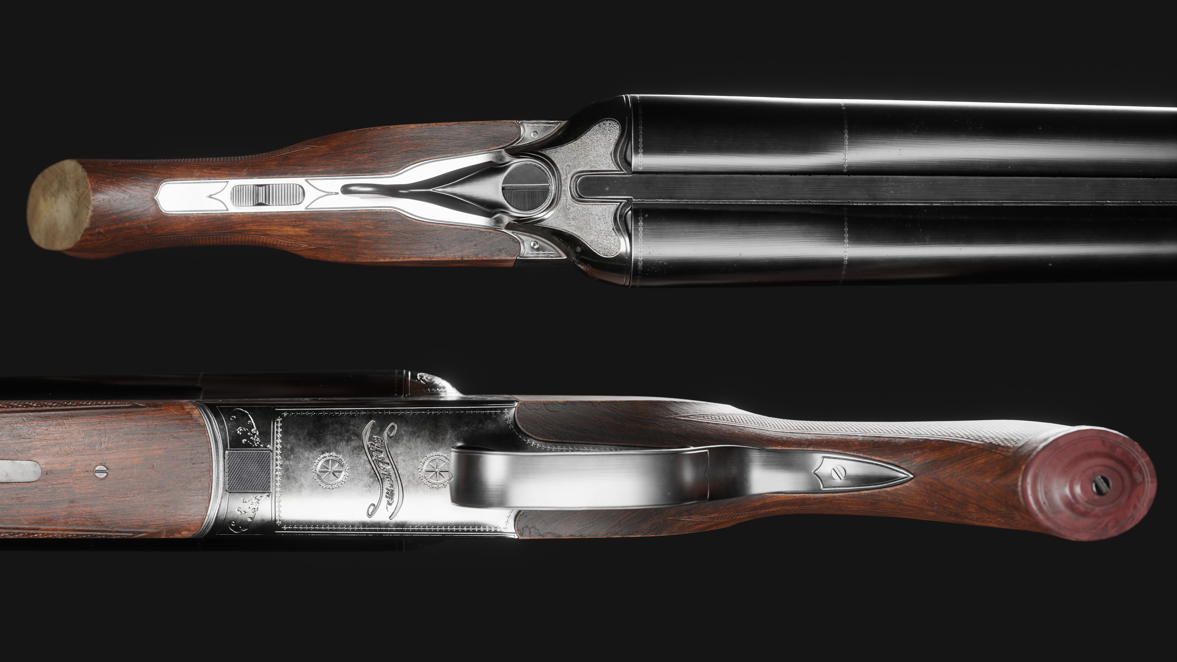 Double Barrel Sawed Off Low-poly 3D model_10