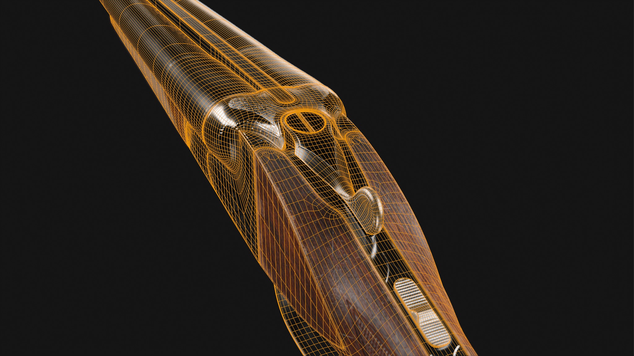 Double Barrel Sawed Off Low-poly 3D model_16