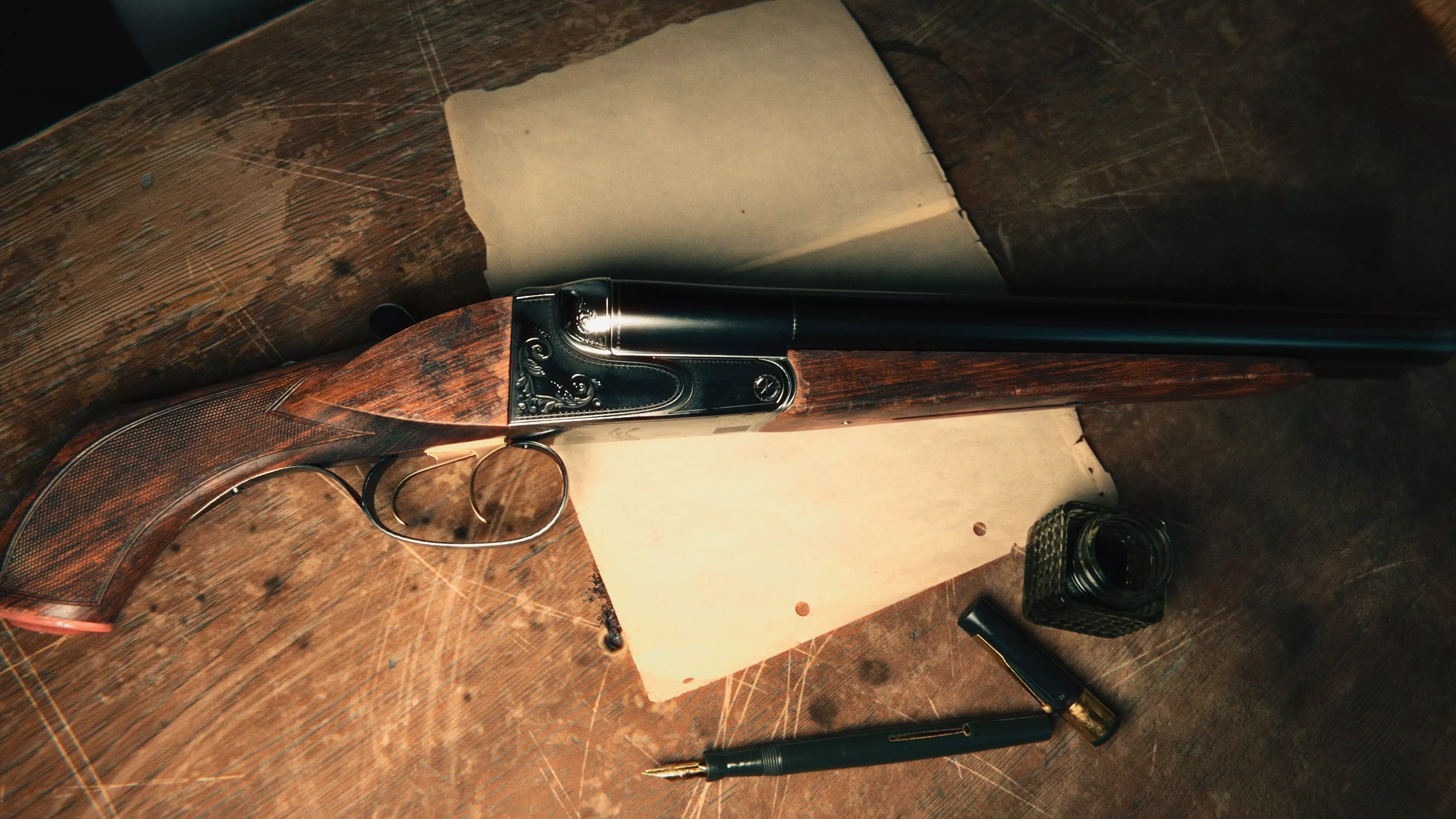 Double Barrel Sawed Off Low-poly 3D model_0