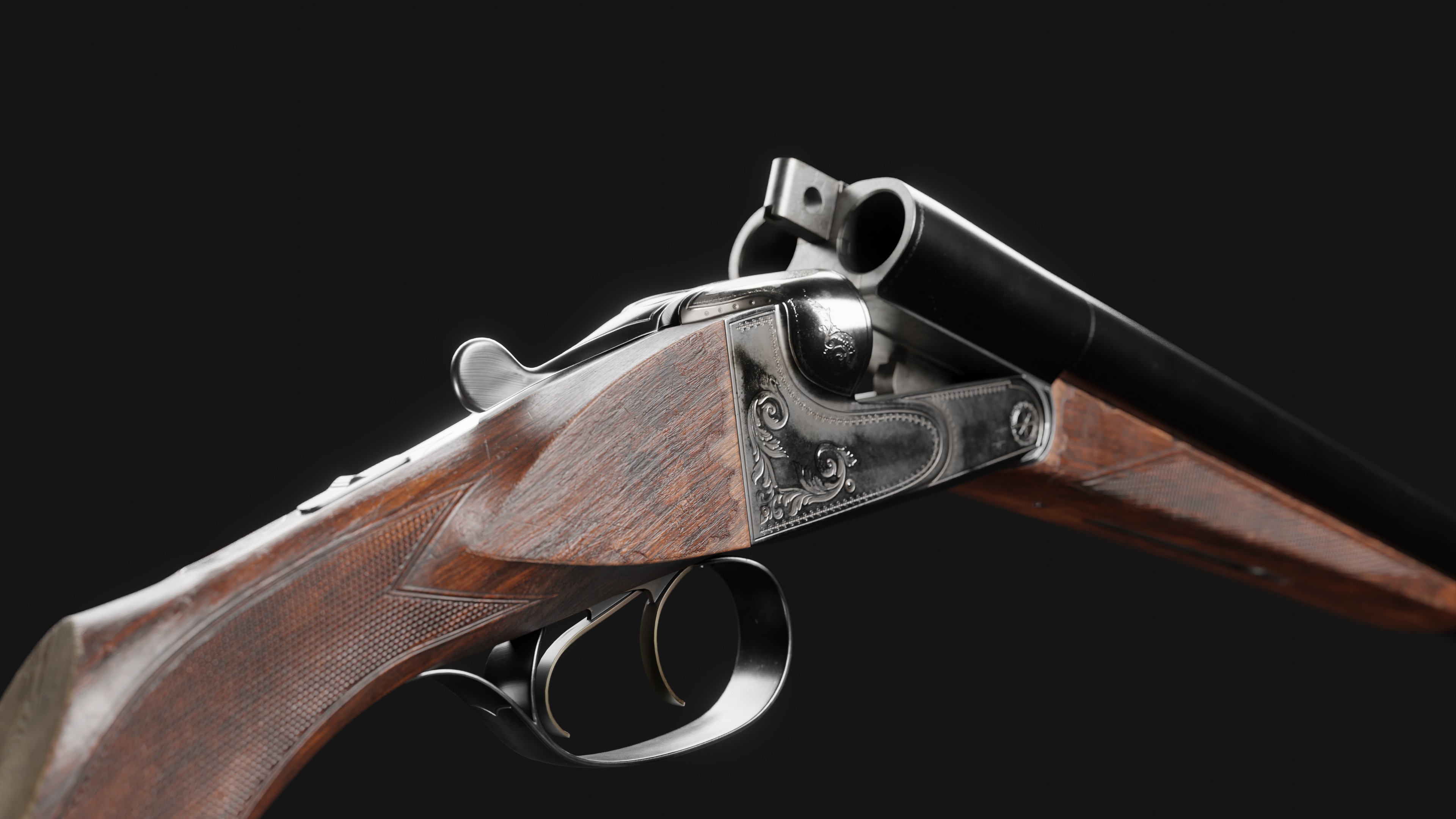 Double Barrel Sawed Off Low-poly 3D model_7