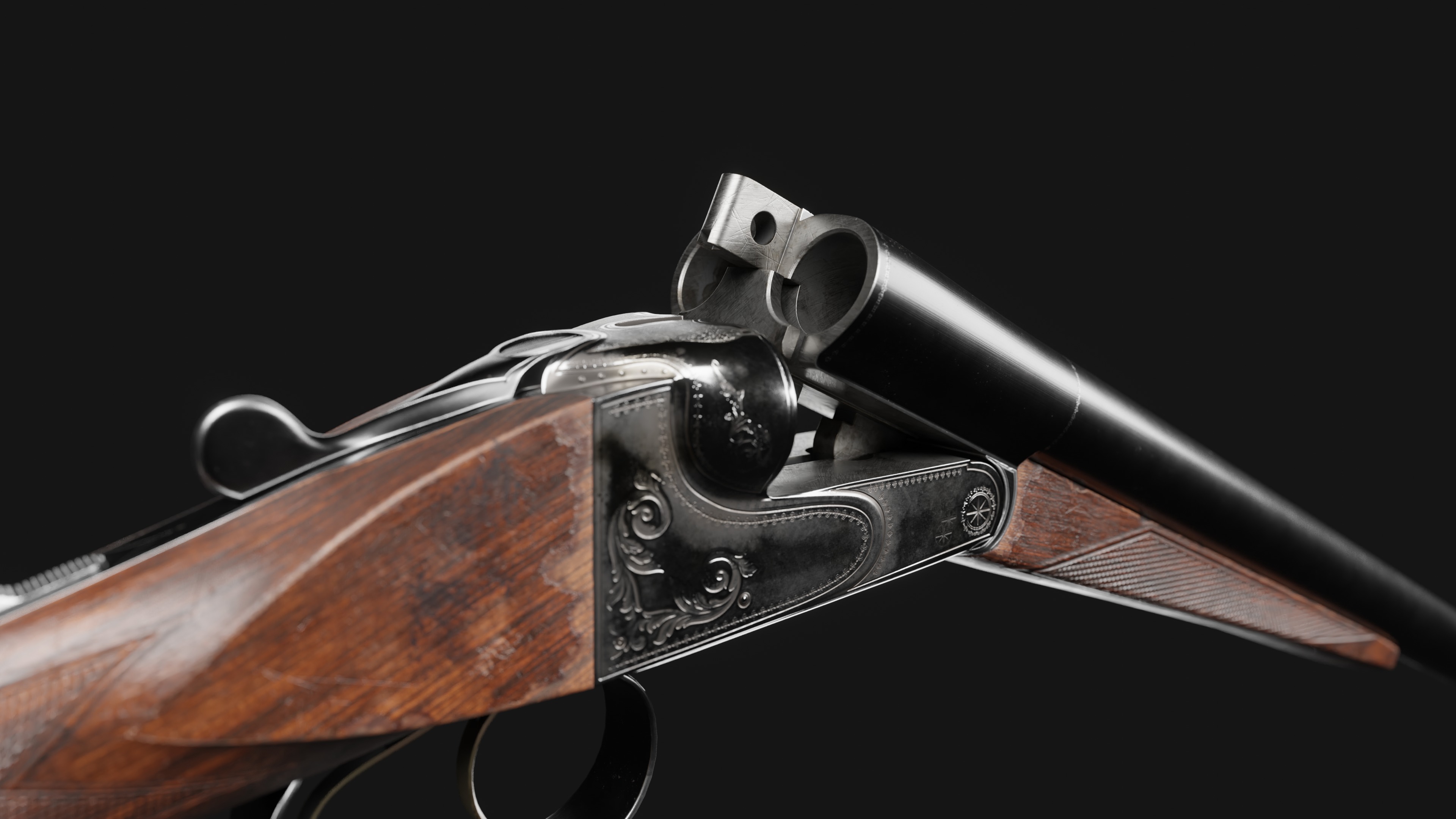 Double Barrel Sawed Off Low-poly 3D model_11