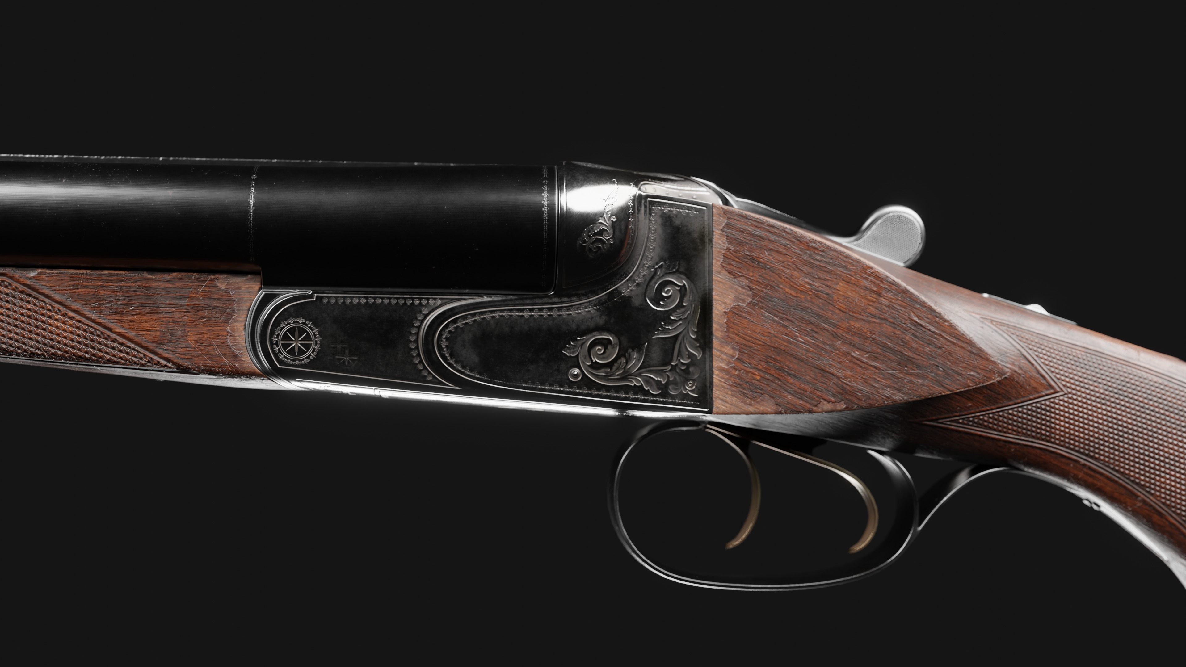 Double Barrel Sawed Off Low-poly 3D model_9