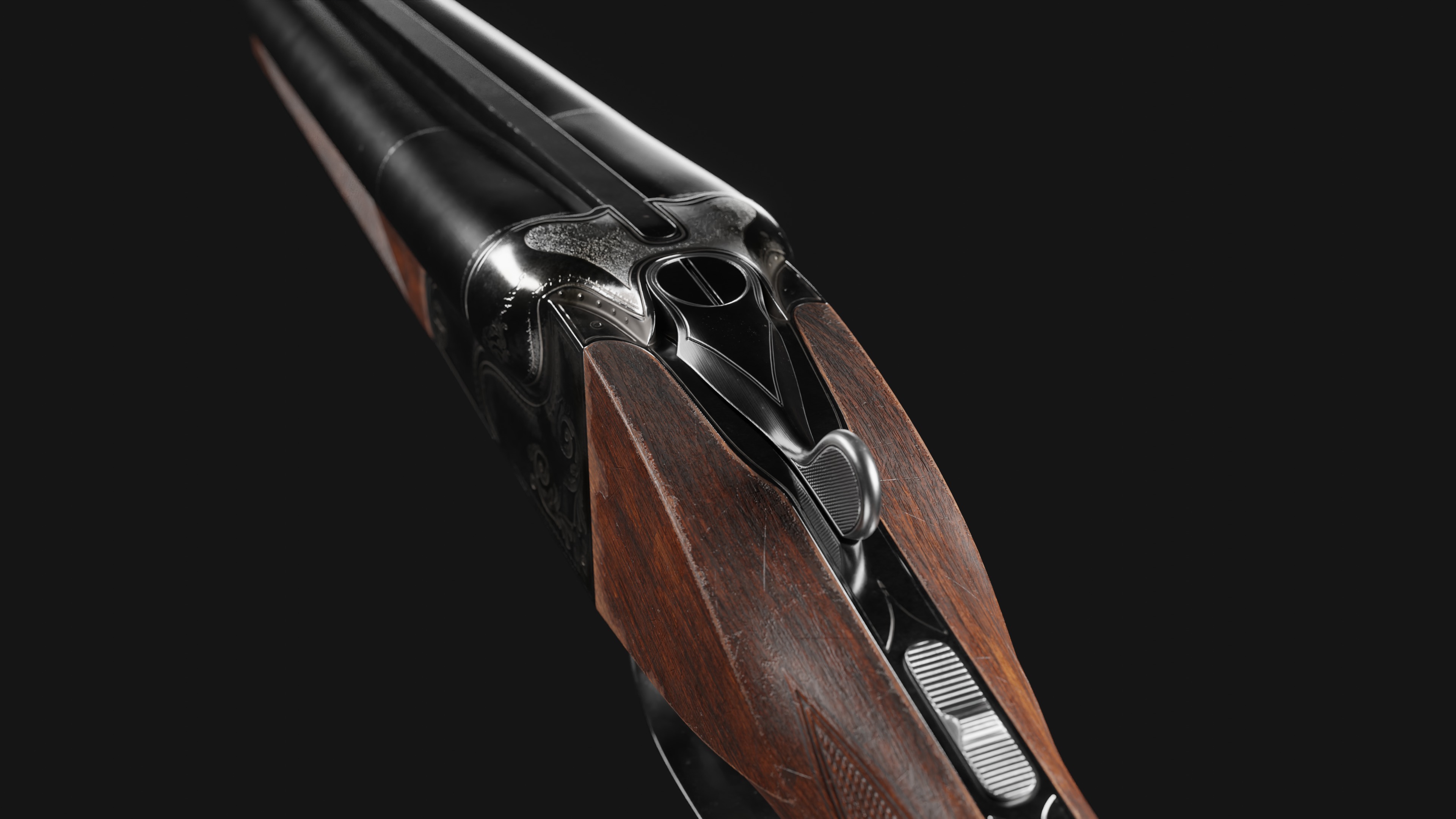 Double Barrel Sawed Off Low-poly 3D model_6