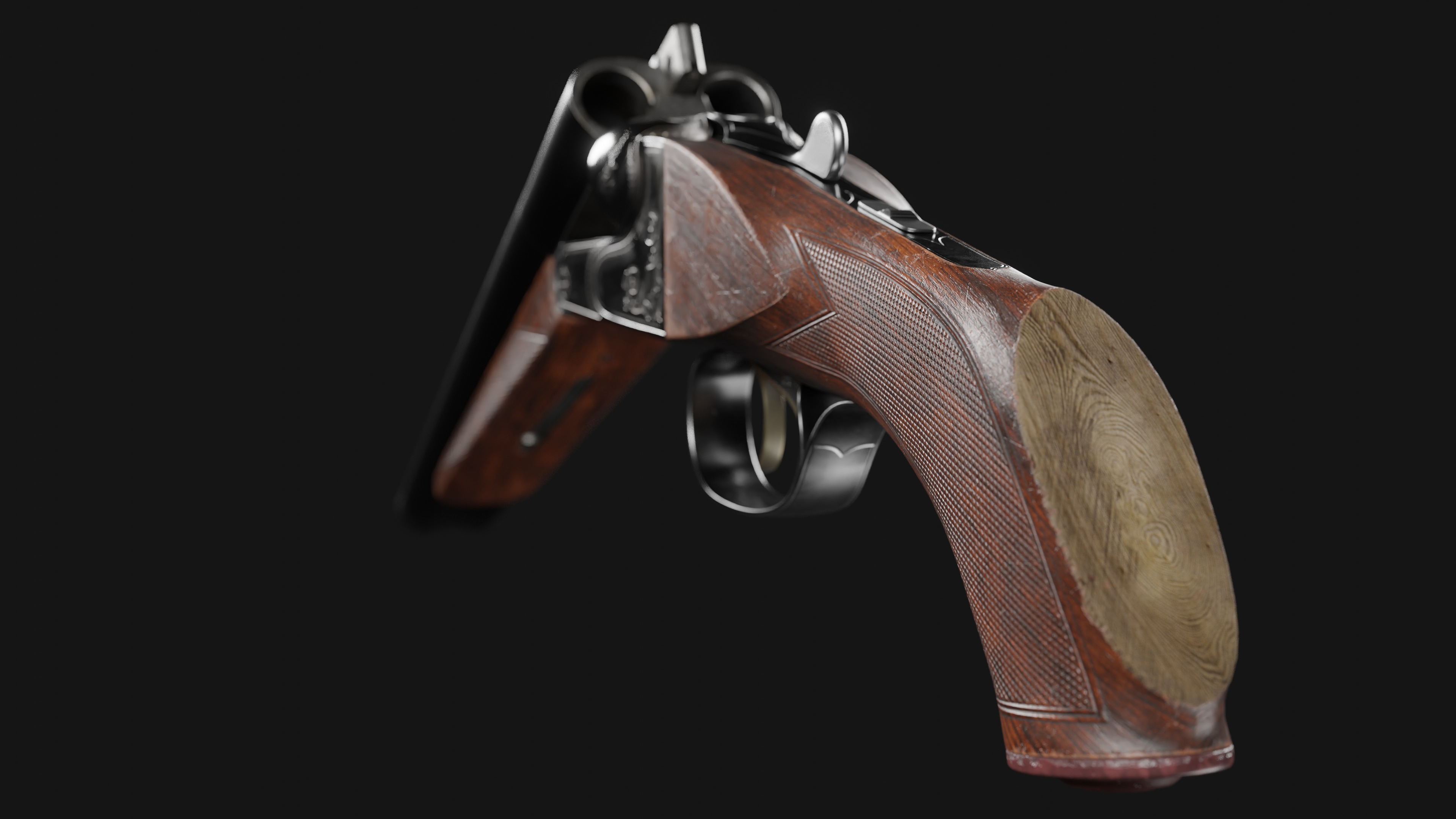 Double Barrel Sawed Off Low-poly 3D model_14