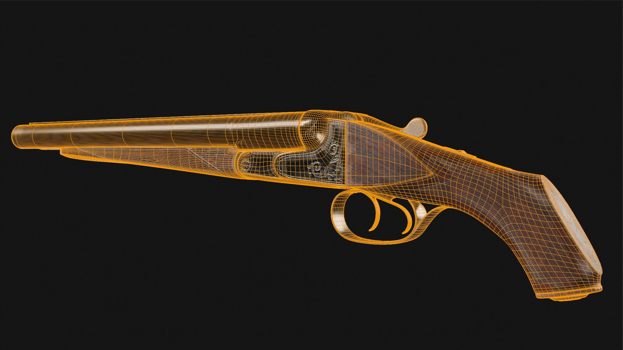 Double Barrel Sawed Off Low-poly 3D model_15