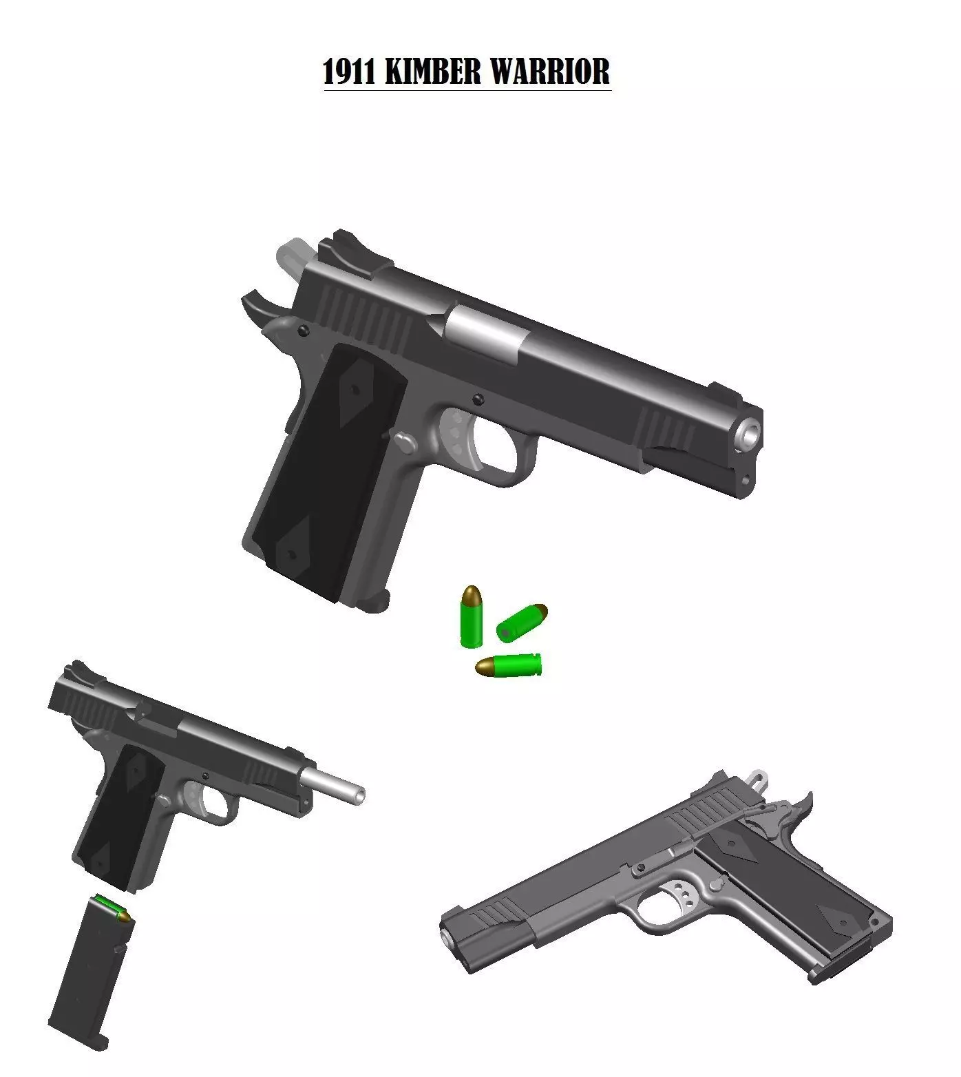 1911 KIMBER WARRIOR - DECOR and TABLETOP 3D print model