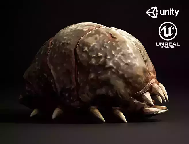 Chrok Worm - Game Ready Low-poly 3D model