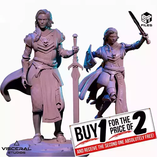  PACK TWO MODELS  AMAYA MEDIEVAL DND MINIATURE BY ELTON AMORIM 3D print model