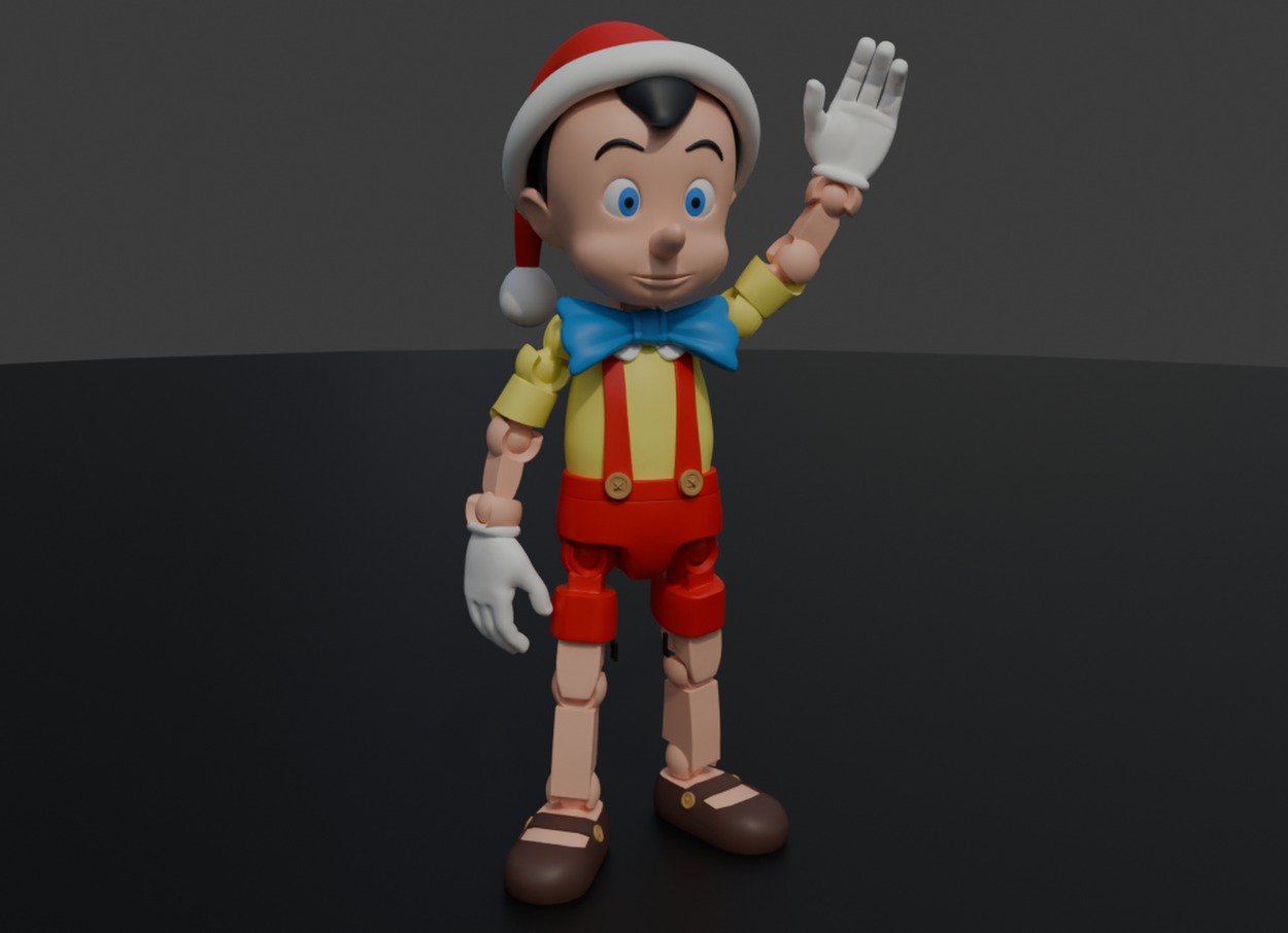 Poseable Pinocchio 3D print model_2