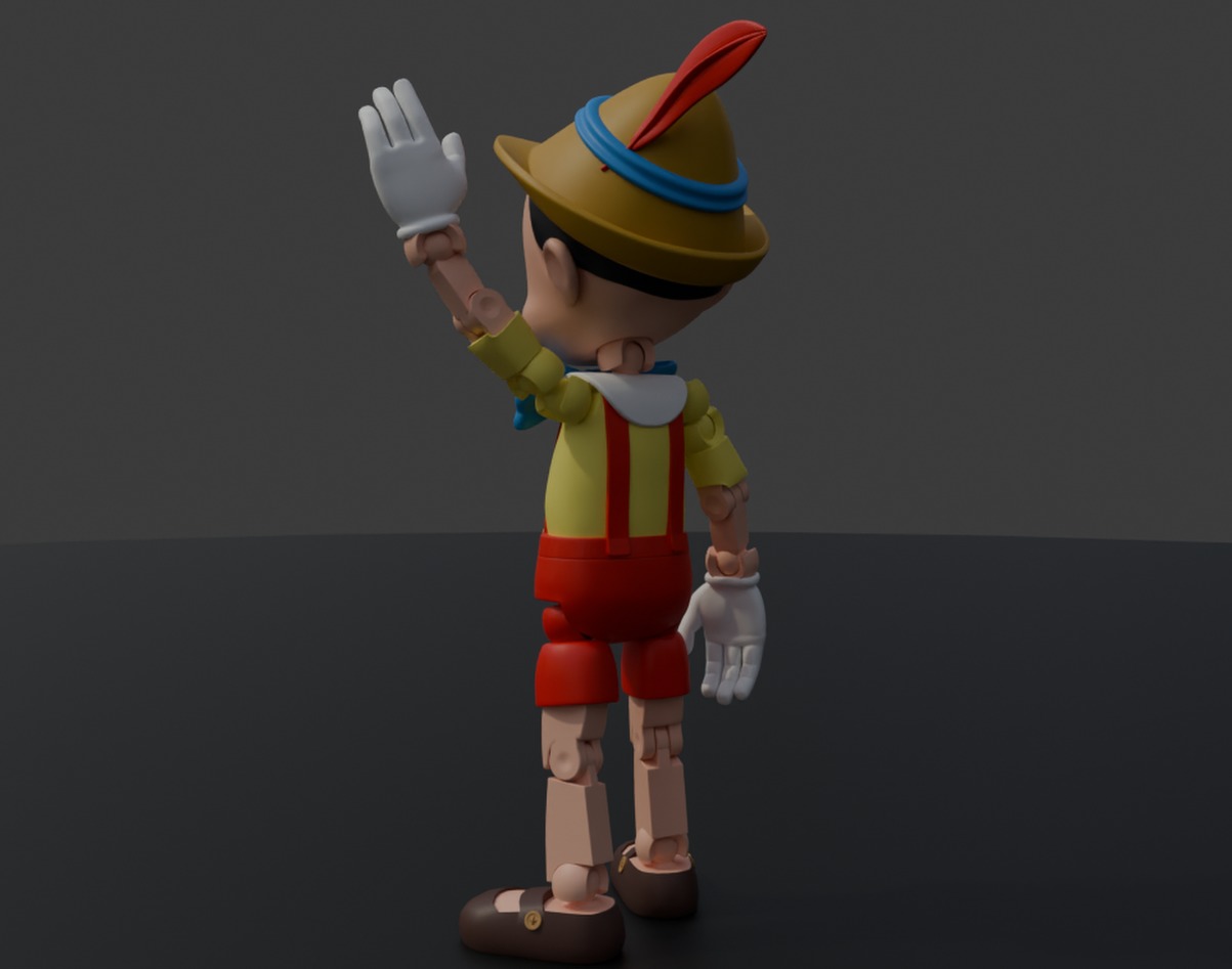 Poseable Pinocchio 3D print model_7