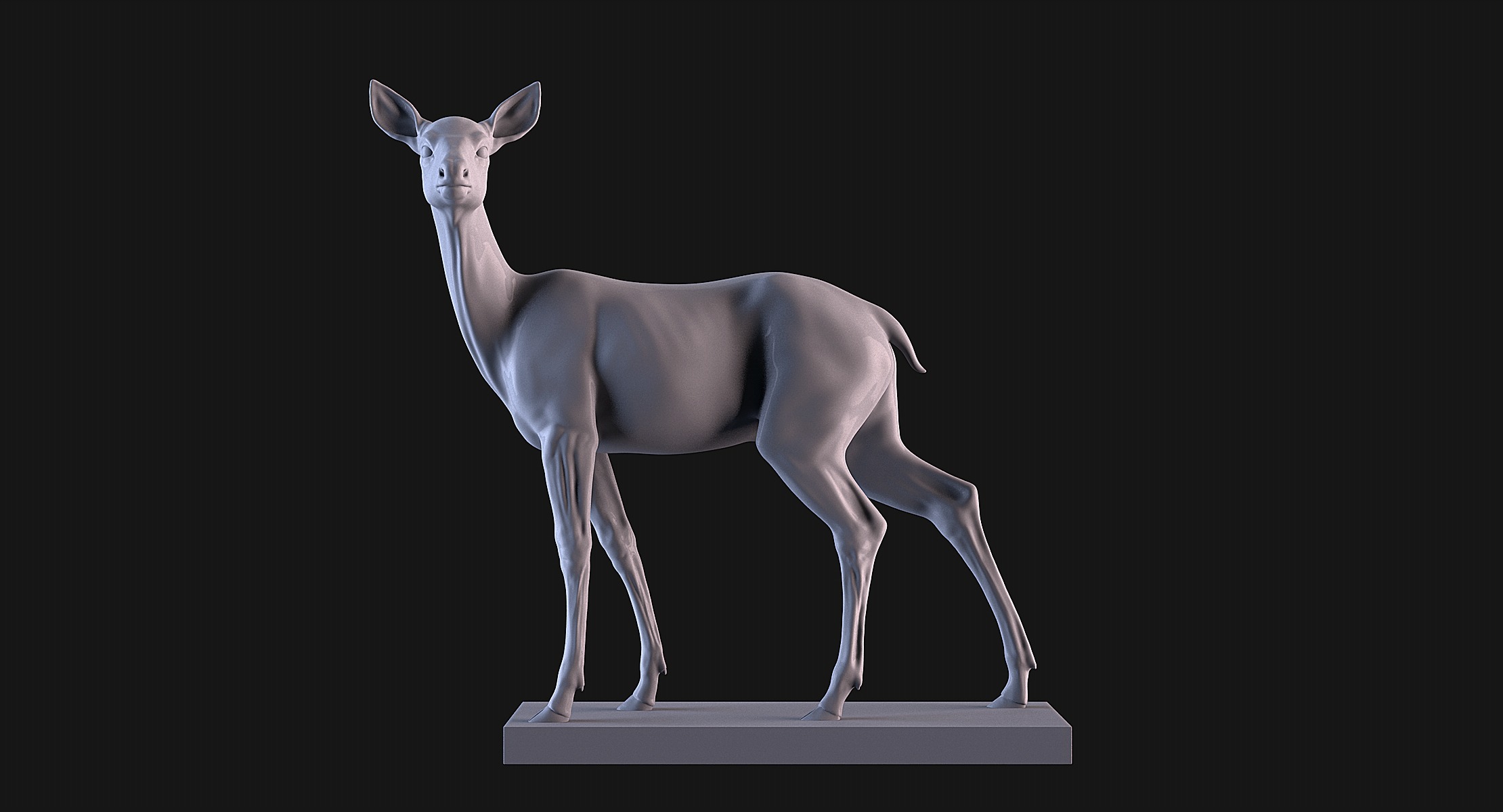 Deer Statue 3D print model_1