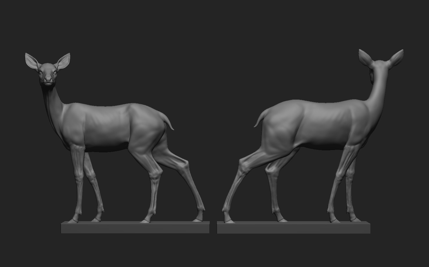 Deer Statue 3D print model_15