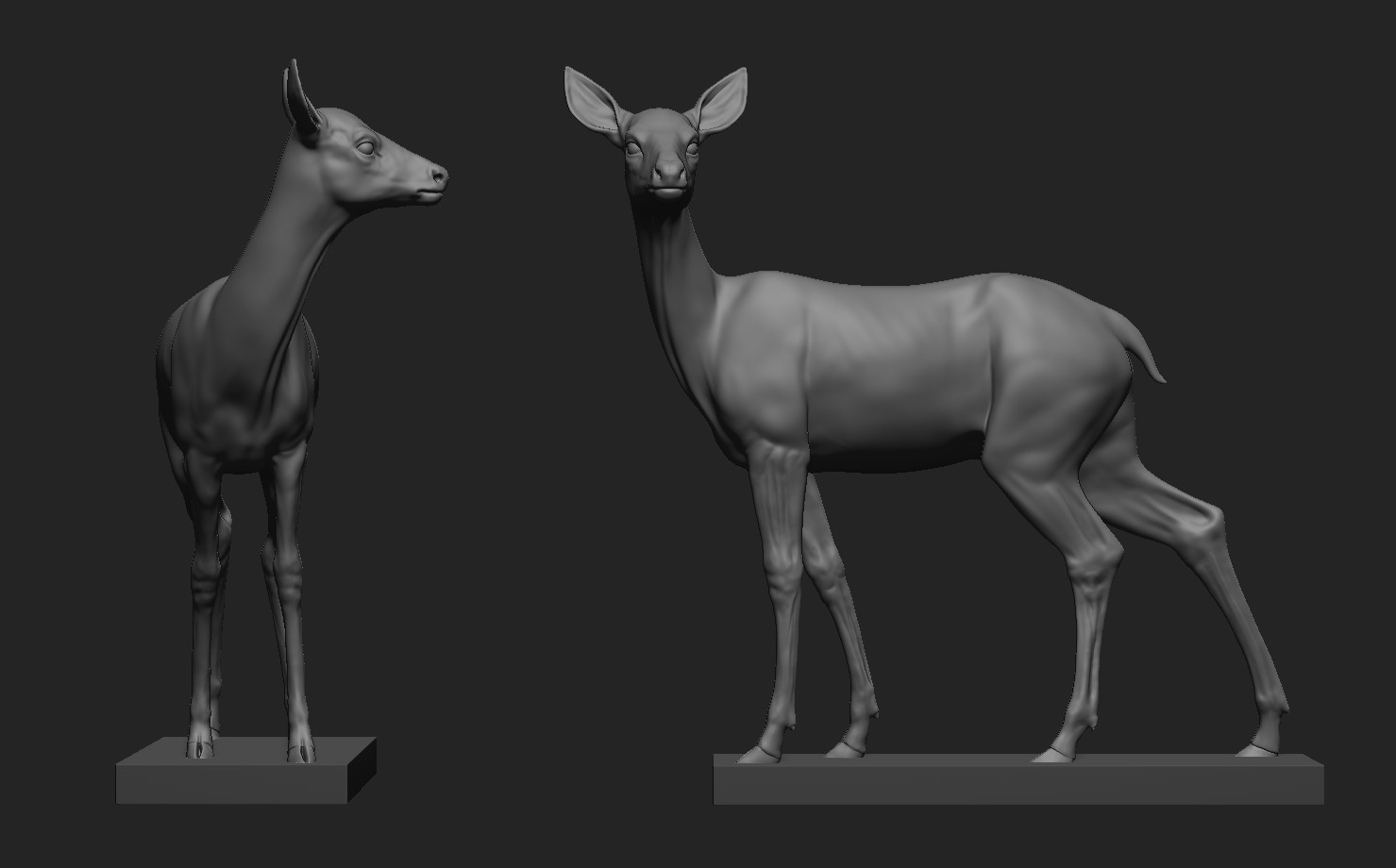 Deer Statue 3D print model_14