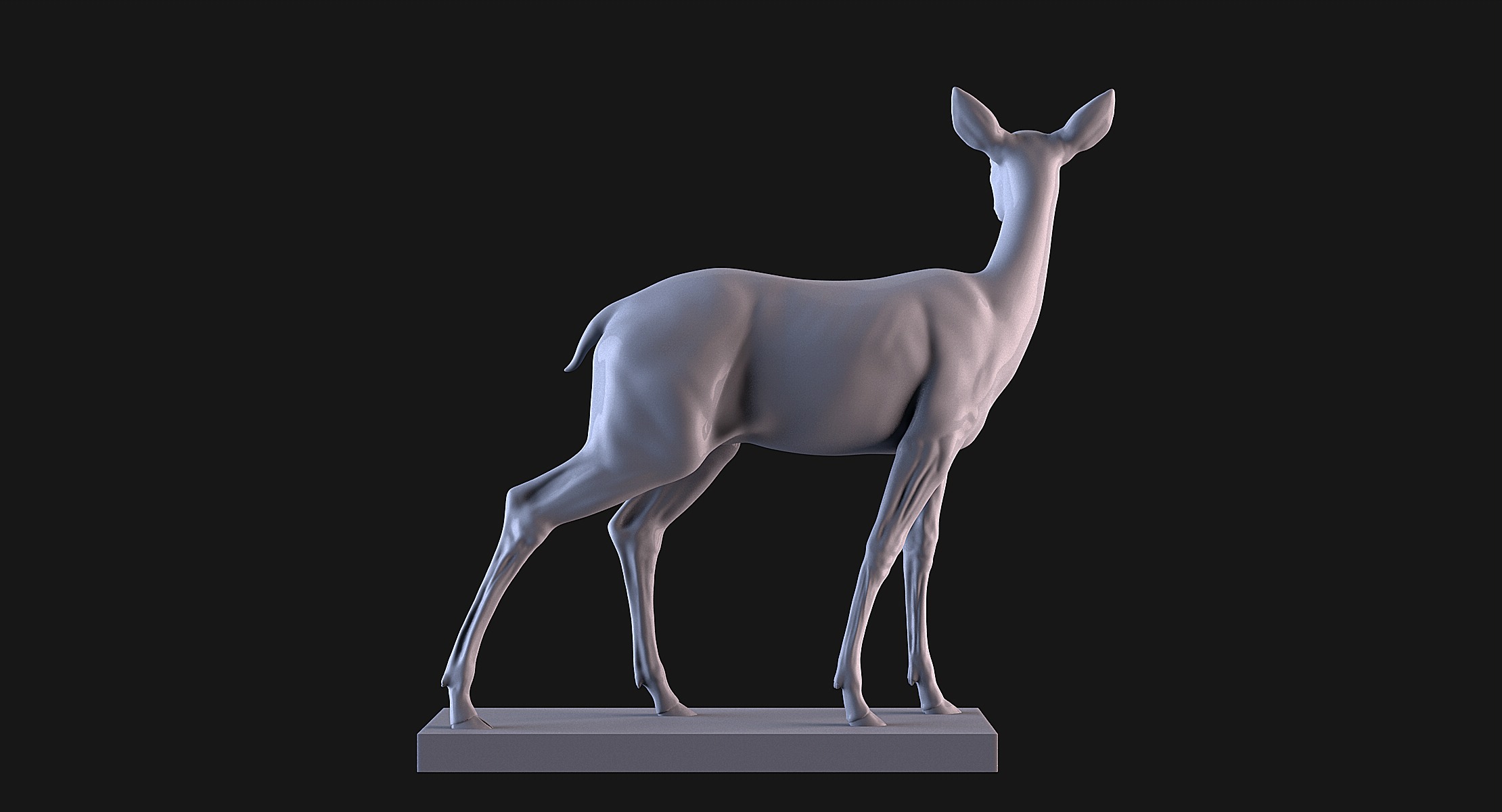 Deer Statue 3D print model_5