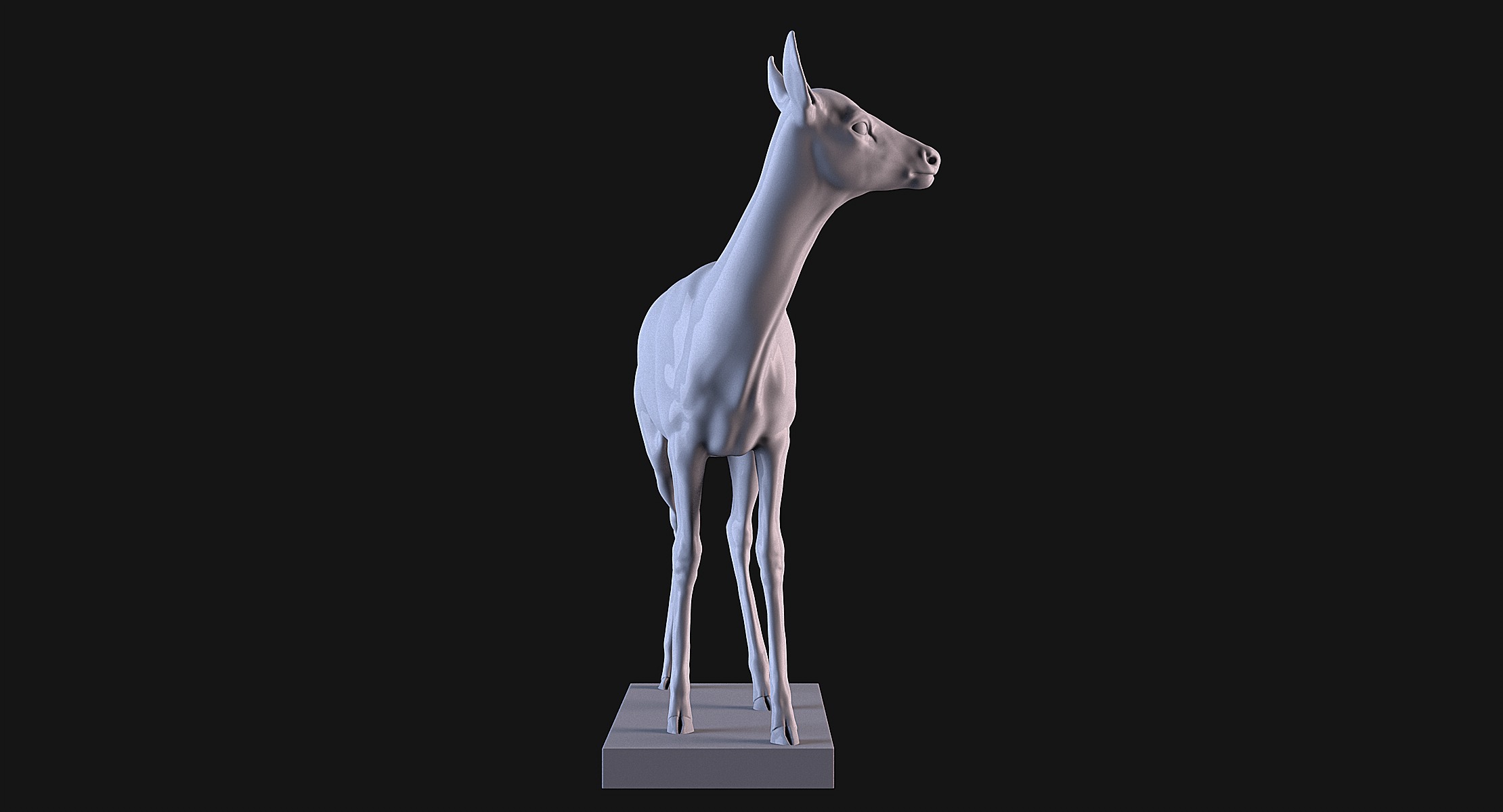 Deer Statue 3D print model_3