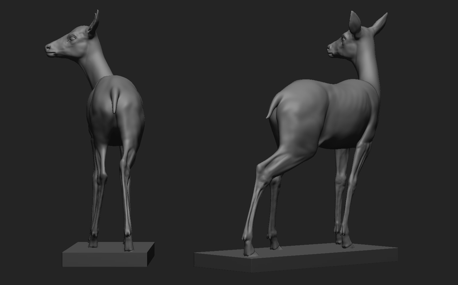 Deer Statue 3D print model_13