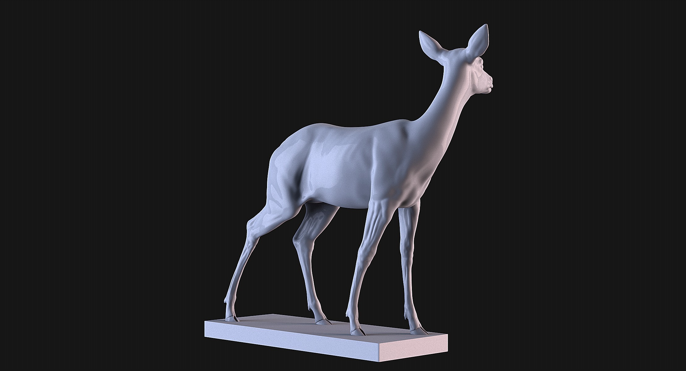 Deer Statue 3D print model_4