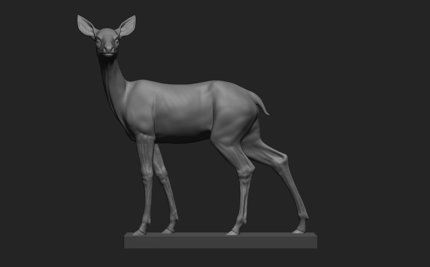 Deer Statue 3D print model_9