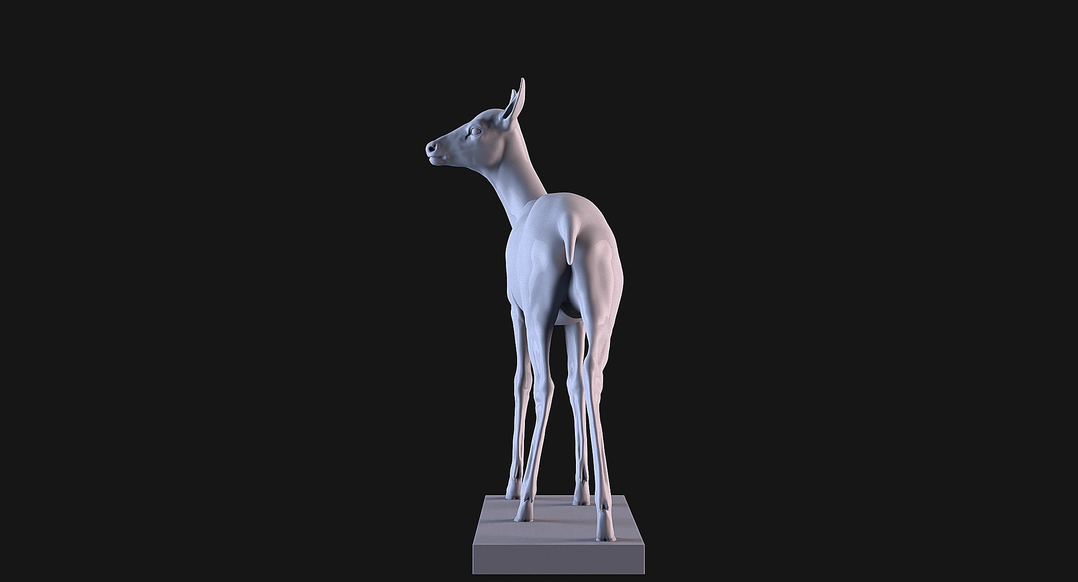 Deer Statue 3D print model_7