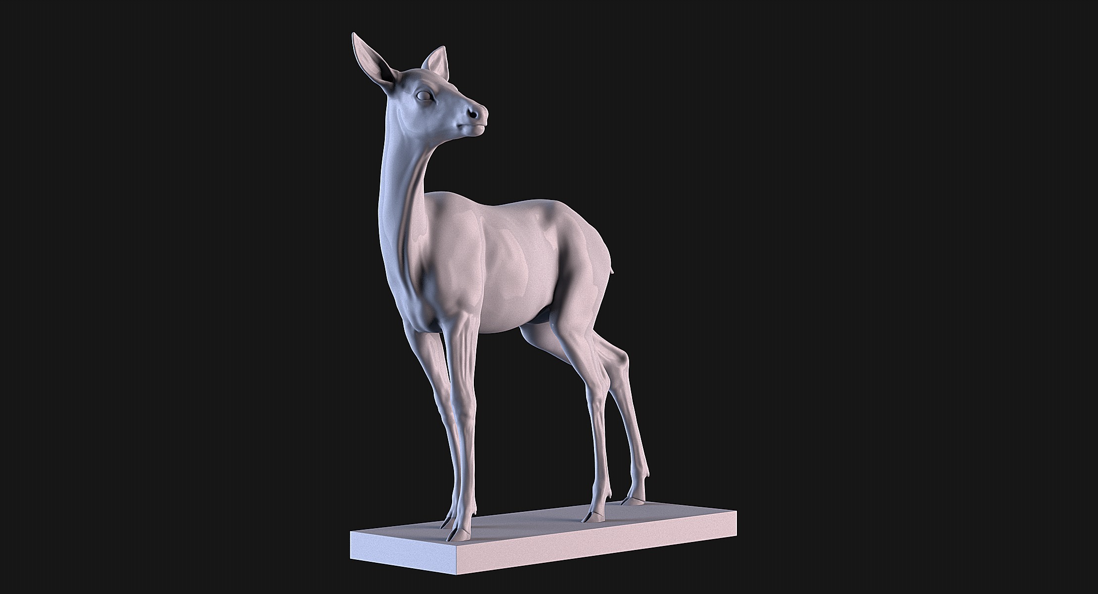 Deer Statue 3D print model_2