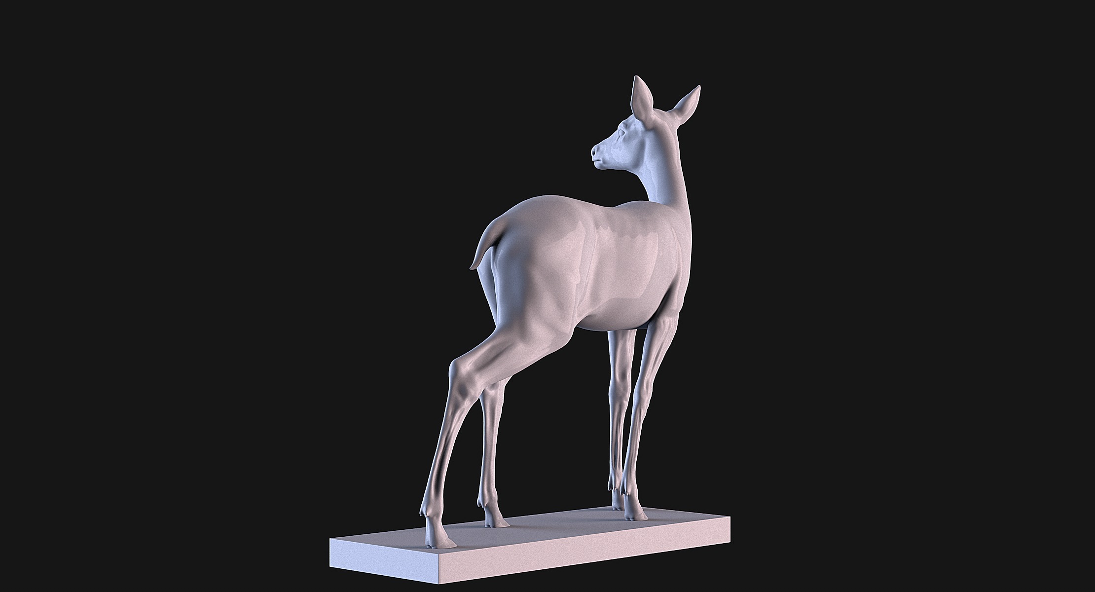 Deer Statue 3D print model_6