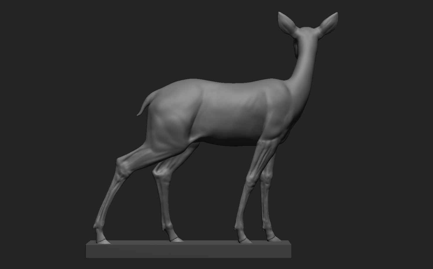 Deer Statue 3D print model_12