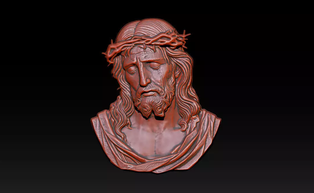 Jesus Face Bas Relief 3D print model_0