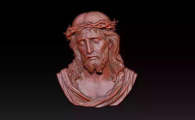  Jesus Face Bas Relief 3D print model