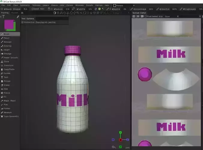 Stylized milk bottle