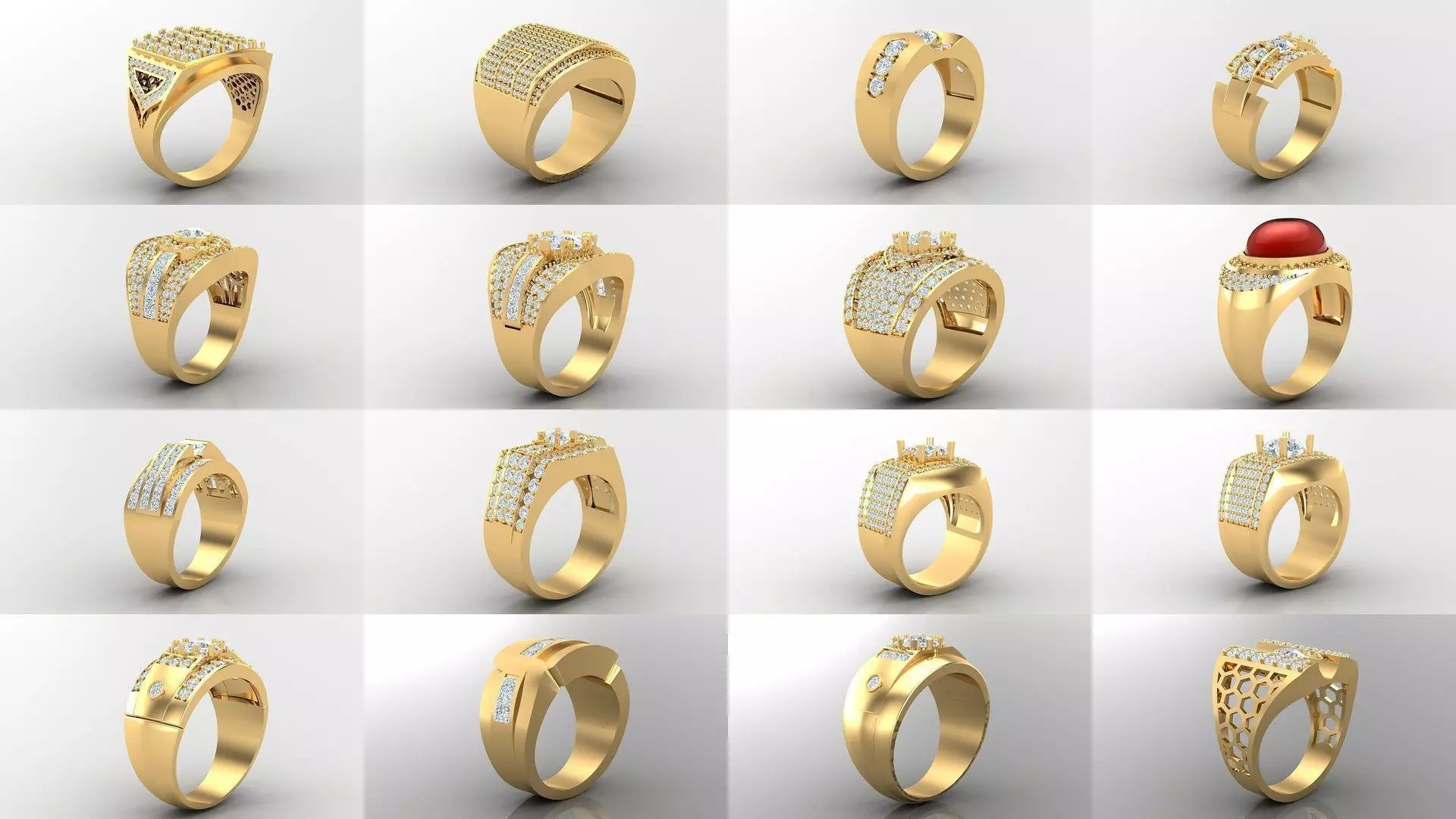 100 Diamond Ring Bulk Sale Discount Version 3 3D Model Collection_0