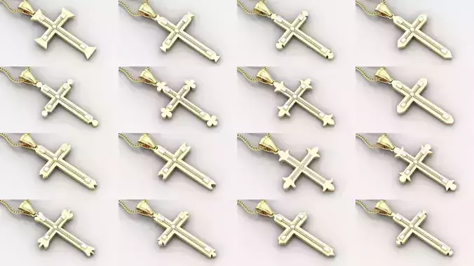 100 STL 3DM Cross Pendant Jewelry Bulk Discount Version 4 3D Model Collection