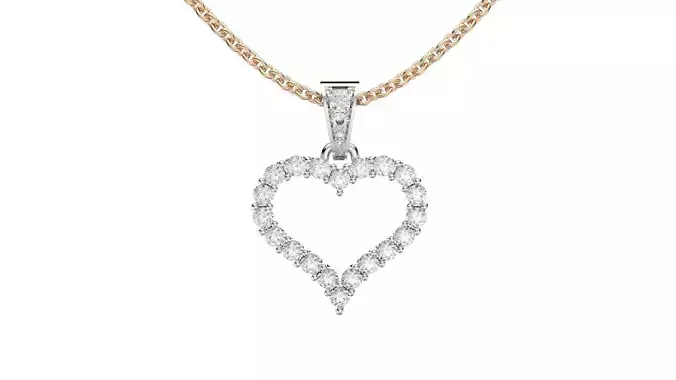 Diamond heart necklace pendant P26