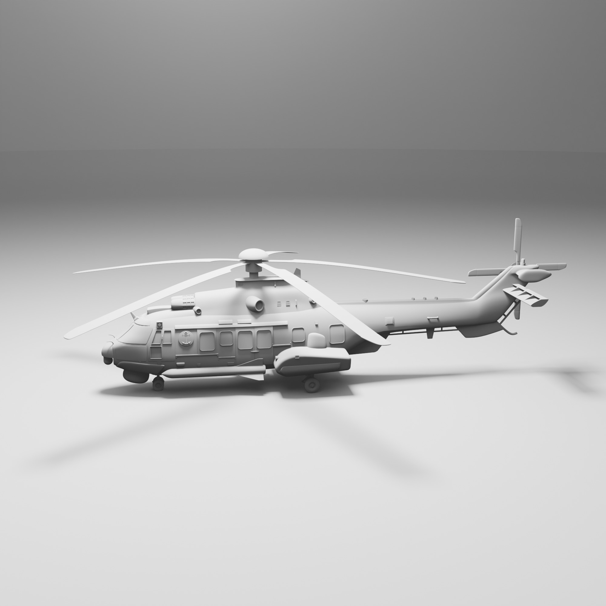 Helicopter H225M 3D print model_3