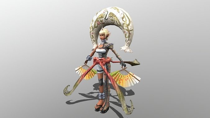 Wind God Low-poly 3D model