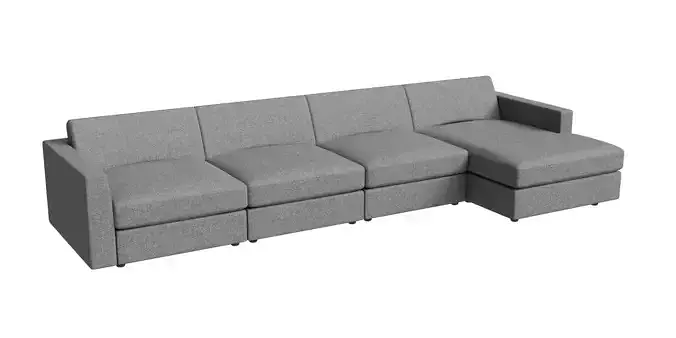 Grey Wool Modular Sofa