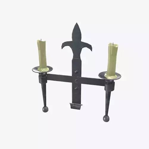 Medieval Candle Stand V06 Low-poly 3D model