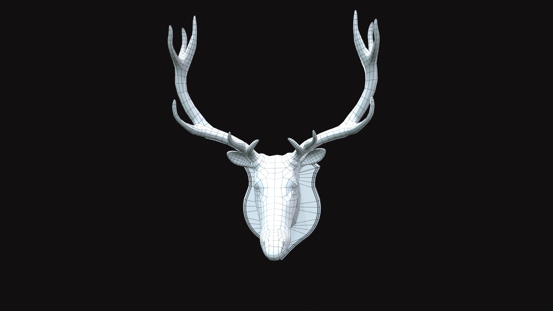 Medieval Deer Head Low-poly 3D model_9